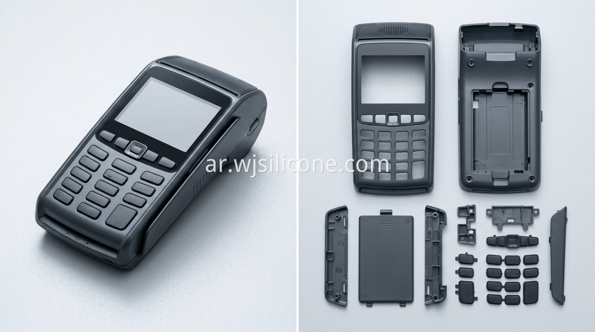تفاصيل زر محطة POS وغطاء الآلة The POS terminal Button and machine shell details